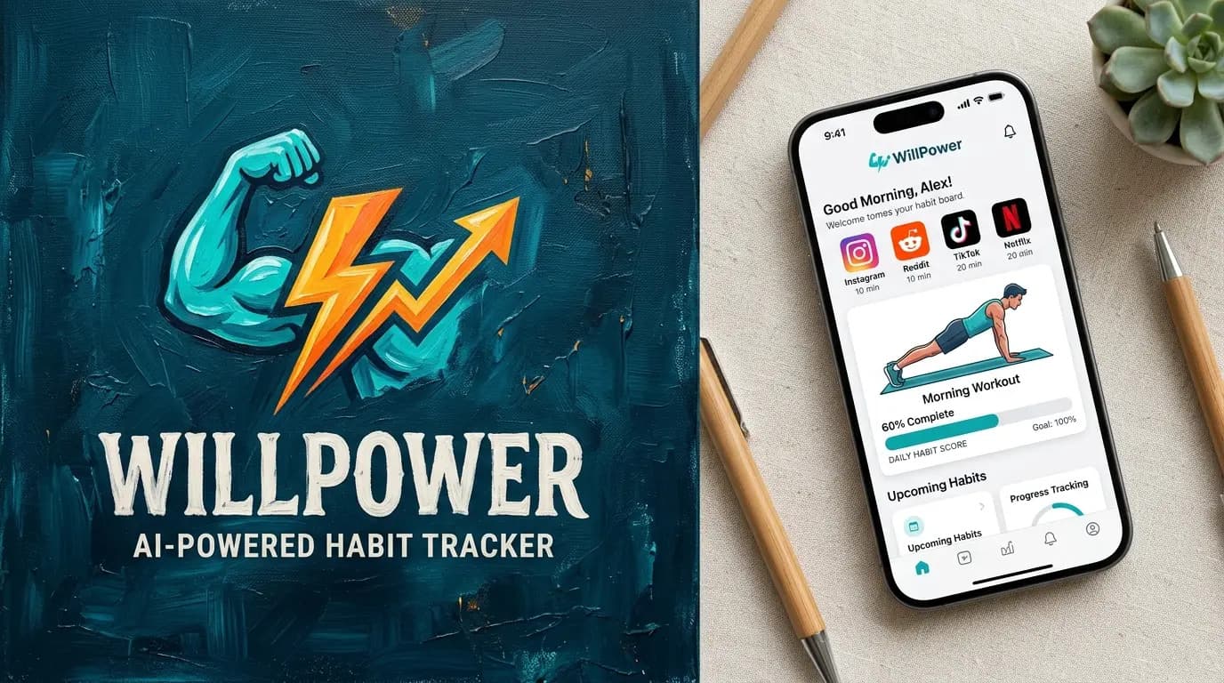 WillPower Client App Mockup & Logo Branding